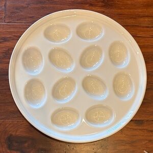 Fiesta White (Linen) 13" Ceramic Deviled Egg Platter